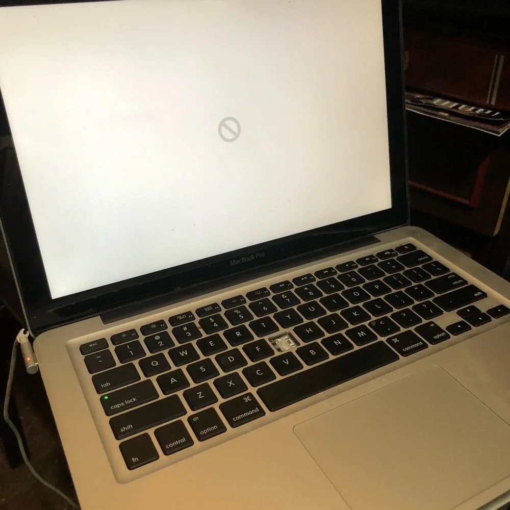 Apple MacBook with 4 chargers and dell laptop for parts